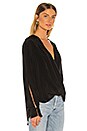view 3 of 5 Cross Front Drape Top in Jet Black