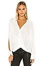 view 1 of 4 Drape Front V Neck Top in Soft White