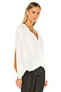 view 2 of 4 Drape Front V Neck Top in Soft White