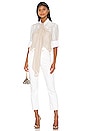 view 4 of 4 Flounce Front Blouse in Optic White