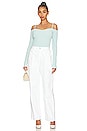 view 4 of 4 Off The Shoulder Top in Pale Blue