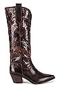 view 1 of 5 SEY Admirable Boot in Brown Leather & Python