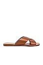 view 1 of 5 Total Relaxation Slides in Cognac Leather