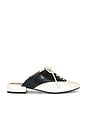 view 1 of 5 Wendy Darling Slide in Off White & Black Faux Leather