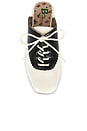 view 4 of 5 Wendy Darling Slide in Off White & Black Faux Leather