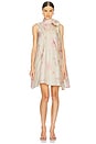 view 1 of 4 Printed Bow Mini Dress in Cream