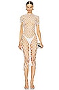 view 1 of 5 Crochet Beaded Sheer Maxi Dress in White