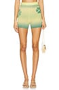 view 1 of 6 Gradient Clover Knit Mini Shorts in Green