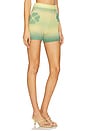 view 2 of 6 Gradient Clover Knit Mini Shorts in Green