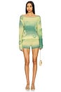 view 5 of 6 Gradient Clover Knit Mini Shorts in Green