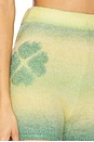 view 6 of 6 Gradient Clover Knit Mini Shorts in Green