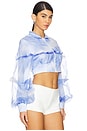 view 2 of 4 Layered Organza Cropped Jacket in Blue