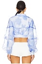 view 3 of 4 Layered Organza Cropped Jacket in Blue