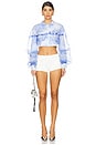 view 4 of 4 Layered Organza Cropped Jacket in Blue