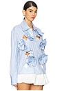 view 2 of 5 Floral Cutout Shirt in Blue