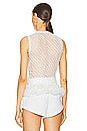 view 3 of 4 Ruffle Sheer Blouse in White
