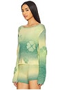 view 3 of 6 Gradient Clover Knit Jumper in Green