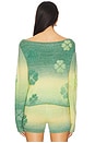 view 4 of 6 Gradient Clover Knit Jumper in Green