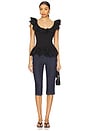 view 4 of 4 Embroidered Smocked Ruffle Top in Black
