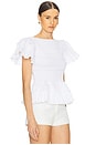 view 2 of 4 Smocked Peplum Top in White