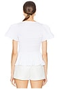 view 3 of 4 Smocked Peplum Top in White