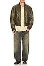 view 4 of 4 Leather Flight Jacket in Green