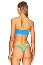 view 3 of 4 Ibiza Bikini Top in Apple Mint & Tranquil Colorblock