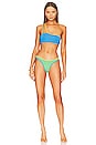 view 4 of 4 Ibiza Bikini Top in Apple Mint & Tranquil Colorblock