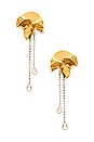 view 1 of 3 Sylvia Crystal Drop Earrings in Mirror Gold