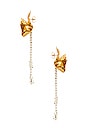 view 2 of 3 Sylvia Crystal Drop Earrings in Mirror Gold