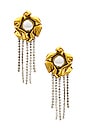 view 1 of 3 Titania Fringe Earrings in Gold & Pearl