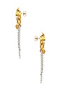 view 2 of 3 PENDIENTES FLECOS TITANIA in Gold & Pearl