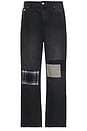 view 1 of 5 Country Patched Denim Jeans in Washed Black