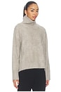 view 2 of 4 Brushed Boyfriend Turtleneck in Greige