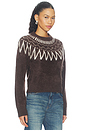 view 2 of 4 SUÉTER CUELLO REDONDO FAIR ISLE CEPILLADO in Mocha