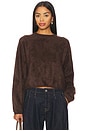 view 1 of 4 PULL RAS DE COU MAILLE BROSSÉE in Mocha