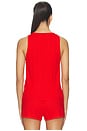 view 3 of 5 Pointelle Singlet Top in Tomato
