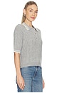 view 2 of 4 Striped Pique Top in Grey