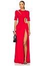 view 1 of 4 Gathered Slit Maxi Dress in Red