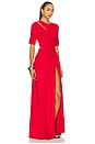 view 2 of 4 Gathered Slit Maxi Dress in Red