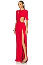 view 3 of 4 Gathered Slit Maxi Dress in Red