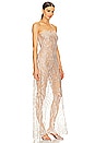 view 2 of 5 Sheer Sequin Strapless Dress in Champagne