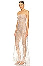 view 3 of 5 Sheer Sequin Strapless Dress in Champagne
