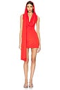 view 1 of 4 Cape Cowl Mini Dress in Red