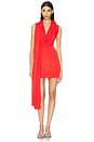 view 2 of 4 Cape Cowl Mini Dress in Red