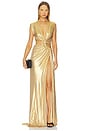 view 1 of 4 Triple Loop Dress in Gold Metallic