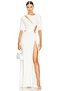 view 1 of 3 Gathered Slit Maxi Dress in White