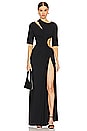 view 1 of 4 Gathered Slit Maxi Dress in Black