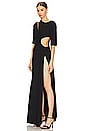 view 3 of 4 Gathered Slit Maxi Dress in Black