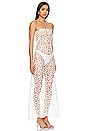 view 2 of 4 Sheer Floral Embroidered Strapless Dress in White